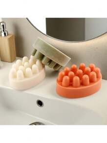 1pc Massage Brush-Shaped Reusable Silicone Mold - Easy Release DIY Mold For Handmade Soap, Aromatherapy Candles & Plaster Diffuser Stones