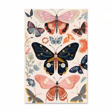 1pc Vintage Butterflys Painting Watercolor Plant Poster Butterfly Botanical Wall Art Boho Butterfly Print Insect Canvas Wall Art Colorful Butterflys Painting Rustic Animal Pictures NO Frame