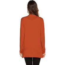 Newchoice Womens Casual Lightweight Long Sleeve Cardigan Soft Drape Open Front Fall Dusters (S-3XL) - Burnt Orange - View 5