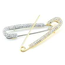 4 件/10 件，尺寸为 5.8*1.4 厘米（2.28*0.551 英寸），女士水钻胸针金银色安全别针胸针翻领别针徽章毛衣裙服装装饰帽子配饰，适合各种搭配 - 彩色 - 查看 7