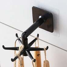 1 个 360 度旋转壁钩，多功能收纳架，适用于厨房用具、浴室配件、帽子、小工具 - 易于安装的塑料衣架，多功能衣架 | 现代设计 | 易于安装的功能，厨房收纳架，实用挂钩