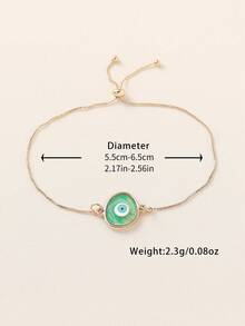 1 件精致恶魔眼不锈钢蜻蜓锆石吊坠可调节铜心手链女士