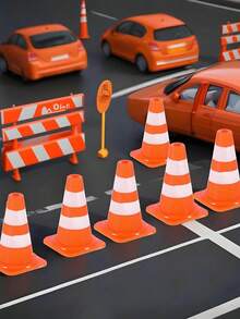 10/20 piezas Mini conos de tráfico, Conos de tráfico en miniatura, Mini señales de tráfico, Barreras, Barreras de escena de tráfico, Conos de tráfico pequeños para fútbol, Adecuados para caja de arena, Ingeniería, Construcción, Juegos de rol, Conos, Fiesta con tema de construcción, Fútbol, Conos para actividades deportivas con tema de construcción de uso múltiple - Multicolor - Ver 2