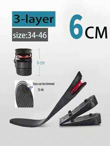 1 Pair Unisex Height Increasing Insoles, Shock Absorbing Invisible Air Cushion Insoles, Multi-Layer Removable Height Increasing Pads - Air Cushion Heightening Full Pad - View 5