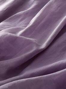 女士休闲褶皱宽松半袖纯色连衣裙，适合通勤和优雅场合、乡村/波西米亚风格、度假装、商务休闲 - 紫色 - 查看 6