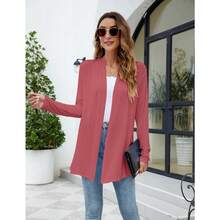 Newchoice Womens Casual Lightweight Long Sleeve Cardigan Soft Drape Open Front Fall Dusters (S-3XL) - Mawar Pudar - View 4