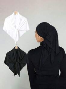FADZOYLE 1 Stück Dreieckiger Kopftuch-Hijab für Frauen, Islamischer einfarbiger Lässig Inner Cap, sportlich, bequem, Abaya, täglicher Unterkappenverh|, Frauen Schleier für Feste, Gebete und Pilgerreisen, Muslimisches Accessoire