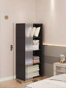 Dustproof Convenient Wardrobe, Home Bedroom Storage Simple Storage Cabinet Combination, Storage Cabinet, Small Apartment Rental Wardrobe Rack, Clothing Separation Storage, Wardrobe Rack - Multicolor - View 8