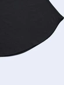 GRDR 男士休闲亨利领短袖 T 恤，夏季 - 黑色 - 查看 6