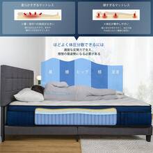 High-Resilience Mattress, Double Size [Genuine] Independent Coil, Euro Top Specification, Pocket Coil Mattress, Extra Thick 23cm, Bed Mattress, No Bottoming Out, Distributes Body Pressure - 藍色 - 查看 3