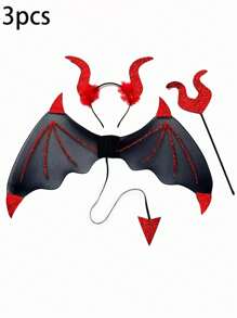 Setul de 3 aripi de demon este folosit pentru a te îmbrăca pentru diverse spectacole de petrecere de sărbători de Halloween