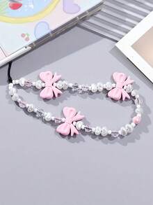 1 pieza Colgante de teléfono con lazo de cuentas multicolor, decoración de perlas hecha a mano, apto para fundas de teléfono y decoración de bolsos - Multicolor - Ver 6