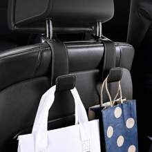 1pc Car Hooks, Car Seat Back PU Leather Storage Hook, Multi-Function Hanger For Keys Purse, Handbag Earphone Charging Cable Umbrellas Coats Car Organizer
