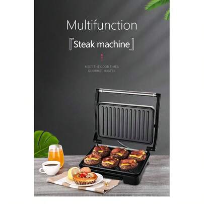 SOKANY 3-In-1 Breakfast Maker, 750W Power, Expandable, Double-Sided Cooking, Even Heating, Ceramic Coating, Heat-Resistant Handle, Silver, Ideal For Breakfast And Home Grilling