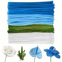 超值套装,200/371/400个DIY管道清洁器项目,蓝绿白雪尼尔工艺茎束,用于婚礼花束和生日派对的管道清洁器装饰,毛绒棒花套装,DIY手工管道清洁器工艺用品,婚礼生日礼物,管道清洁器工艺用品,独特的管道清洁器工艺品,管道清洁器工艺教程,用雪尼尔茎制作工艺品,彩色雪尼尔管道清洁器 - 彩色 - 查看 13