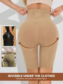 High Waist Shaping Shorts, Tummy Control & Butt Lifting, Tight Slimming, Suitable To Pair With Wedding Dress Or Party Gown - Khaki - View 3