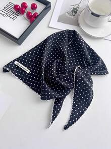1pc Women's Polka Dot Striped Triangle Scarf Chiffon Headscarf Hair Bandana Neckerchief Sweet Polka Dot Thin Striped Triangular Head Hair Scarf Hair Wrapping Ideal For Dressing Up Your Summer Look Hair Accessories Fall Winter Headbands For Women For Vacation Outfits Woman - Multicolor - View 8
