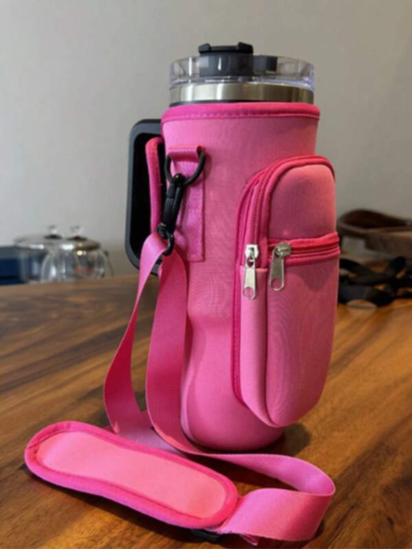 Copo Porta Garrafa De Água Bolsa Manga Com 2 Bolsos E Alça Ajustável1200ml