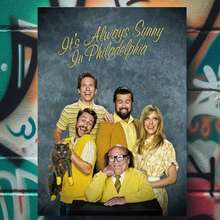Framed It's Always Sunny In Philadelphia TV Series Show Poster, Creative Home Decoration, High Quality Decorative Posters, Dormitory, Gym, Bar, Cafe, Arcade, Room Living Room Wall Decoration Painting, Perfect Gift - 框架 - 查看 1