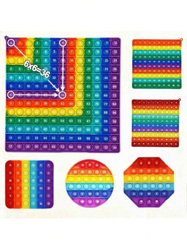 Back To School Classroom Essentials: Rainbow Number Chart, Multiplication Table, Addition Table, Double-Sided Multiplication & Alphabet Table, Silicone Multiplication Fidget Desk Game - Children's Educational Math Skills Practice Toys, Teaching Tools, 1-12 Times Table Learning Aids, Numeric Recognition & Counting Skills Development, Ideal Back To School Season Gift, Engaging Design | Functional Design, Silicone Bubble Fidget Multiplication Number Children's Educational Toy Gift, Easter
