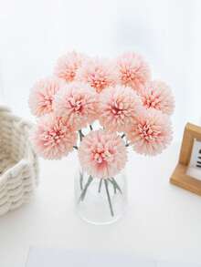 1/4/8/16pcs Artificial Chrysanthemum Ball Flowers Dandelion Hydrangea Arrangement Bouquet Present For Friends Bridal Wedding Bouquet Decor For Home Office Coffee House Party Wedding Decoration,Fall Decor,Autumn - Baby Pink - View 4