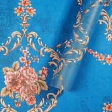 1 Rotolo di carta da parati autoadesiva rimovibile con motivo floreale blu, carta da parati adesiva moderna per decorazione di pareti, piani di lavoro, mobili, camere da letto, disponibile in lunghezze da 1m, 2m, 3m, 5m, 7m, 10m