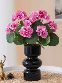 4/2pcs Artificial Shrubs Geraniums Realistic UV Protected Red Pink Begonia Flowers With Green Foliage For Indoor & Outdoor Decor, Perfect For Garden, Porch, Patio, Window Box, And Hanging Planter, Garden Decor , Christmas, Halloween, Thanksgiving, Valentine's,Maintenancefree Plants, Artificial Outdoor Flowers Shrubs