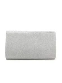 Pleated Flap Chain Metallic Shiny Square Handbag