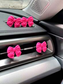 6件可爱蝴蝶结形汽车出风口装饰夹