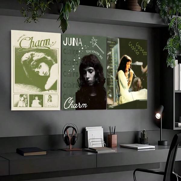 1 pezzo di Decorazione da parete con dipinto artistico in stile retrò classico della cantante Clairo Osters, bianco, Kawaii, senza cornice