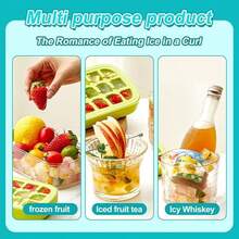 2-In-1 Ice Cube Bottle With Straw - Easy Press Ice Tray Water Bottle, Leak Proof Lid, Vertical Ice Maker For Freezer, Travel, Gym & Home Use (800ml, 500ml)Ice Cube Bottle With Straw,Ice Bottle Cup,Ice Trays For Freezer,Silicone Ice Cube Trays For Freezer With Lid And Bin,Zero Touch Press Ice Cube Molds For Cocktail,Whiskey,Coffee - 彩色 - 查看 11