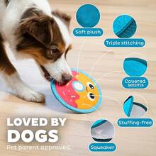 Outward Hound Skinz Durable Squeaky Dog Toy With Two Layers, Cherries, Red, Small - Bánh rán - Xem 4