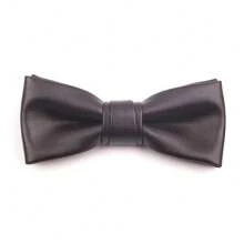 PU Leather Bow Tie Adjustable Solid Color Textured Creative Men Necktie Retro Cravat Boys Suit Accessories