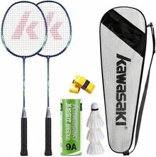 Juego de Raqueta de bádminton con 3 pájaros de bádminton, 2 Raquetas de bádminton, 2 Raquetas de bádminton, 1protable Bolsa de Raqueta de bádminton para Entrenamiento, Azul Deportivo - 1 - Ver 2