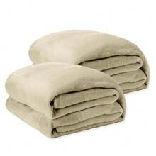 Kit 2 Plain Blankets For Couples In Microfiber 1.80 X 2.00 - Beauty & Comfort - KIT 2 BEIGE - View 1