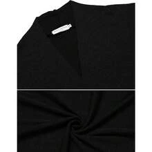 Newchoice Womens Casual Lightweight Long Sleeve Cardigan Soft Drape Open Front Fall Dusters (S-3XL) - Black - View 9