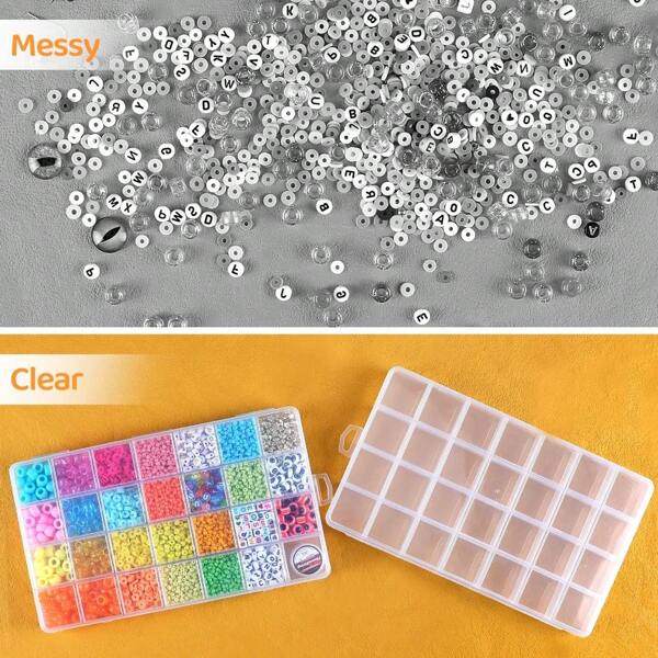 1pc Transparent Storage Container, Jewelry Box, Transparent Plastic Storage Box, Empty Earring Storage, Bead Display Cabinet, Small Item Storage Box