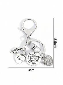 1 pieza Llavero con forma de corazón de aleación de zinc de estilo de moda INS, regalo para parejas, mejores amigos, temporada de vuelta a la escuela, mochila de San Valentín para la escuela