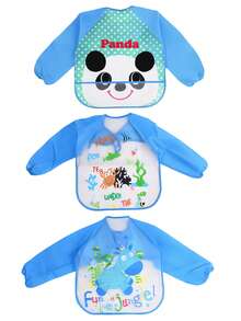 1 Pc Children's Reversible Long Sleeve Painting Art Smock, Random 1 Pc Sent - Multicolor - View 2