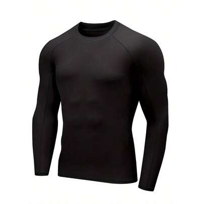 Local Delivery-Fishing Clothing, Surfing Clothing, Diving Clothing, Comfortable, Soft And Breathable Fabric, Quick-Drying, Perfect For Outdoor And Water Sports, Diving, Swimming, Fitness And Training Clothes,Men'S Round Neck Long Sleeve Sun Protective Clothing,
