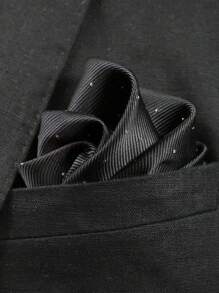 1 pieza de Bolsillo cuadrado de poliéster de unicolor con puntos plateados, accesorio formal de traje de negocios, decoración de estilo Ins para hombres