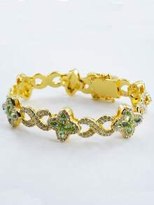 قلادة بسلسلة إسورة ذات أربعة أوراق شبه منحرفة وطراز أوربي أمريكي، موضة أنيقة وعصرية للرجال والنساء