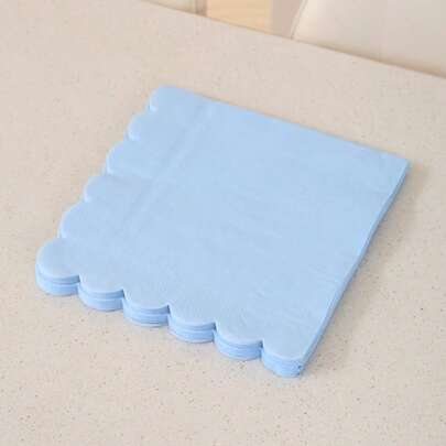 Paquete de 20 servilletas de papel con forma de abanico de 6.3"X6.3" en amarillo, rosa claro y azul, servilletas desechables para bebidas/almuerzos/cócteles, adecuadas para uso diario, almuerzos, cenas, fiestas, bodas, cumpleaños y eventos