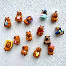 20pcs Silicone Adorable Capybara Series Pencil Toppers, Cute & Fun Stationery Decoration, Home Decor, Bag Charms, Phone Straps, Car Ornaments, DIY Craft Supplies, Ideal For Holiday Gifts, Back To School Rewards