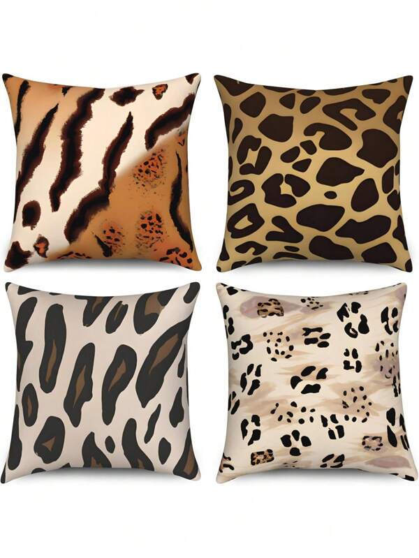 Housses de coussin décoratif bohème colorées, taie d'oreiller décorative à motif irrégulier boho, lot de 4 taies d'oreiller imprimées double face pour canapé et salon, 45x45 cm