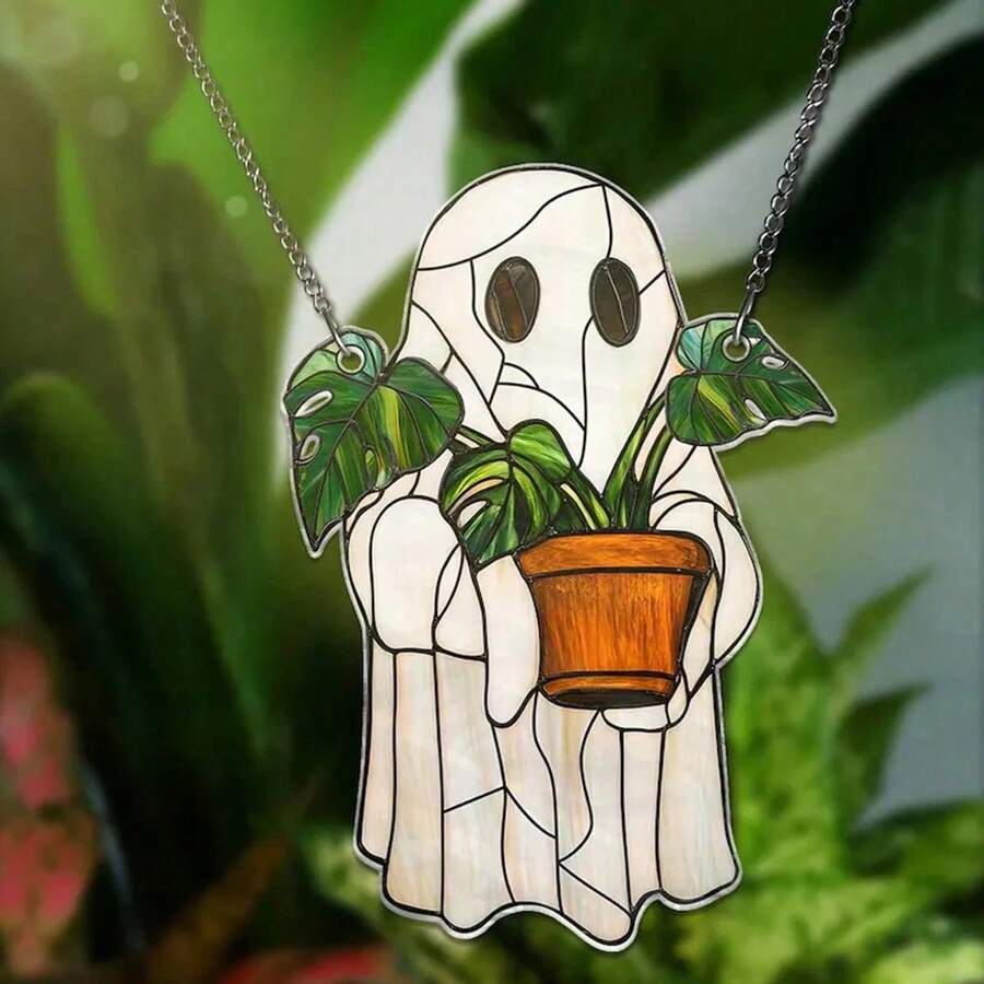 Orecchini In Acrilico Alla Moda Con Fantasma Di Halloween, Orecchini A