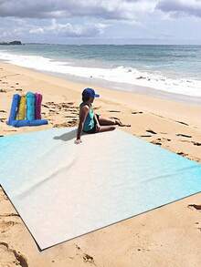 1 pieza Manta de picnic al aire libre estilo bohemio impermeable y a prueba de polvo, con estampado digital floral con degradado elegante y fresco, apta para acampar, picnic al aire libre, playa - Multicolor - Ver 6