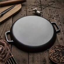 12-Inch Pre-Seasoned Cast Iron Skillet Pizza Pan - Heavy-Duty Cast Iron Frying Pan With Dual Handles - Campfire, And Outdoor Cooking, Daily Use, Home, Theme Party, Party, Restaurant, Hotel, Kitchen, Pizza Mold