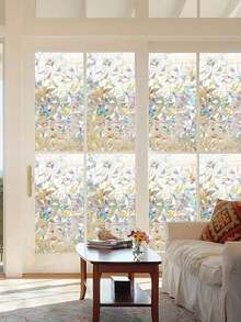 1 Volume 3D Laser Rainbow Windows, Translucent Sun Capture, Glue-Free Vinyl Windows Window Decals, Bathroom, Bedroom, Living Room, Office - Cutable