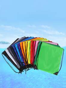 1pc Waterproof Lightweight Drawstring Bag, Large Capacity Backpack, Outdoor Sports Backpack For Cycling Walking Running, Simple Casual Solid Color Backpack For Men And Women - Multicolor - View 6